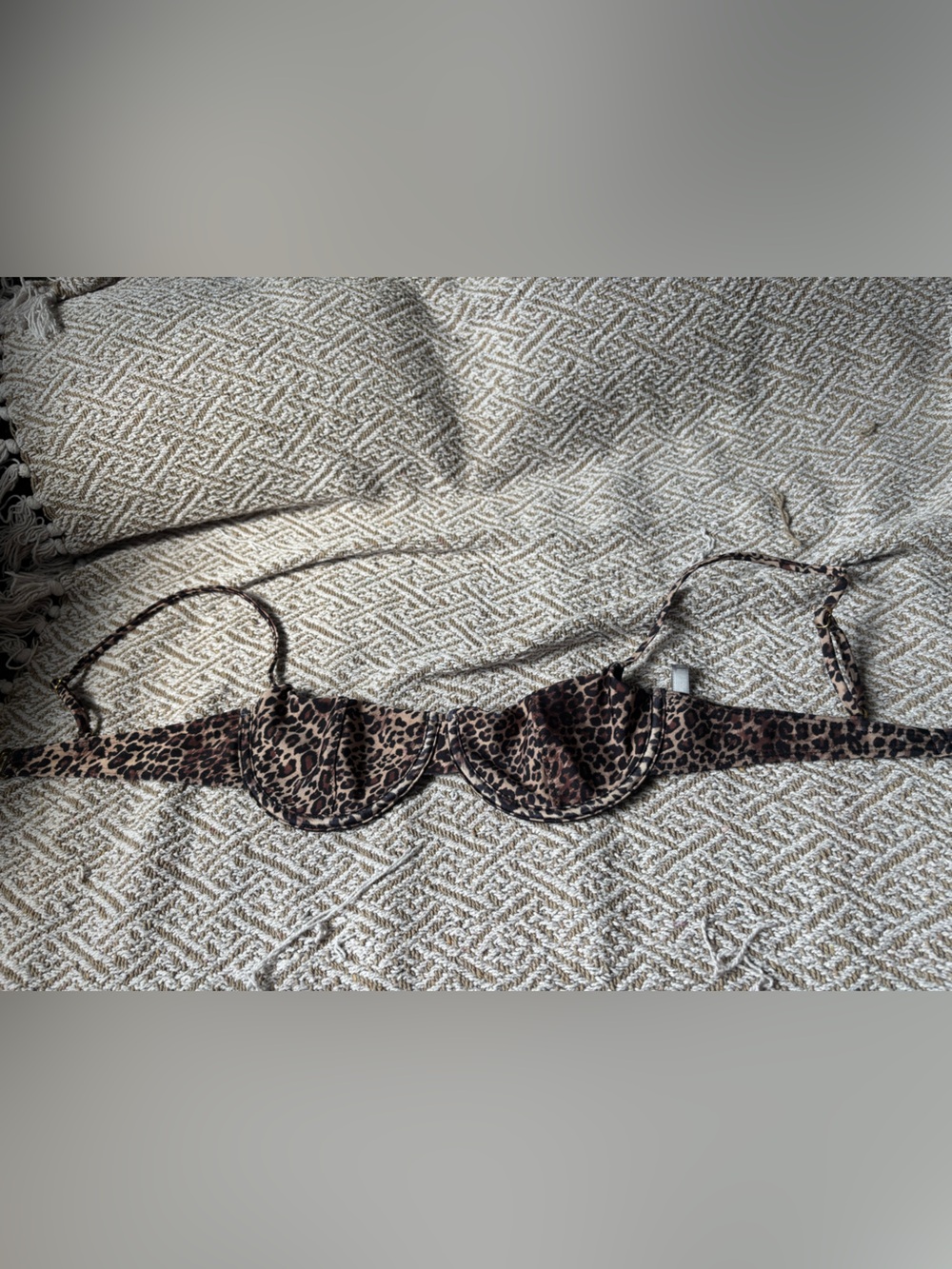 Leopard Print Underwire Bikini Top - XS
